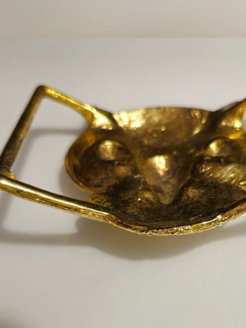 Vintage Gold Tone Owl Belt Buckle Statement Boho Western Unisex